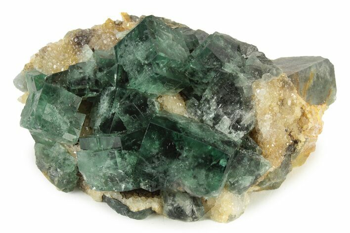 Fluorescent Green Fluorite On Quartz - Diana Maria Mine, England #243345